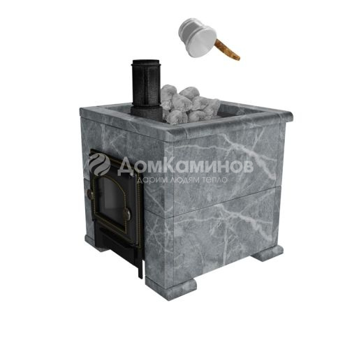 Премиальная банная печь НМК Сибирь-25 без ВТК в облицовке Оптима талькомагнезит