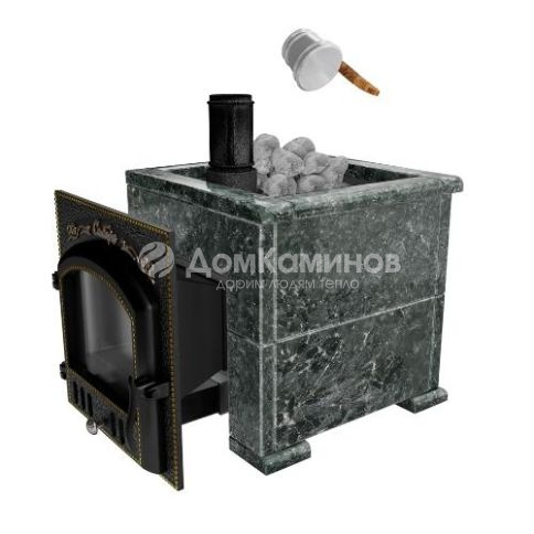 Премиальная банная печь НМК Сибирь-25 (дверка 545х545) в облицовке Оптима пироксенит