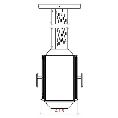 Камин Liseo Castiron LCI 5 GDF BG Sky, двусторонняя, черное стекло