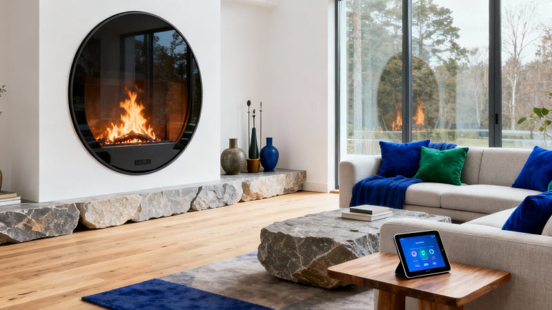 Модные тенденции в дизайне каминов 2025