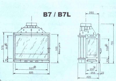 Каминная топка Cheminees Diffusion B 7,2-2