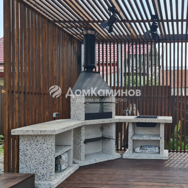 Угловой барбекю комплекс Fireline Garden с мойкой