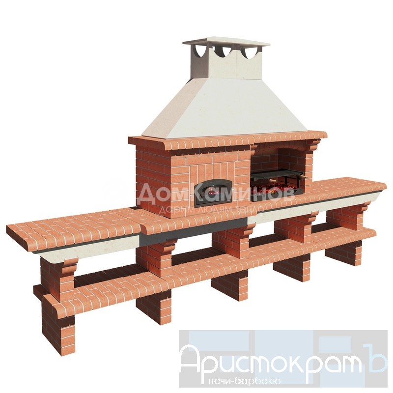 Кирпичное барбекю АРИСТОКРАТЪ 736 с печью