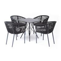 Обеденная группа 4SIS Конте-М с квадратным столом Цвет: серый гранит