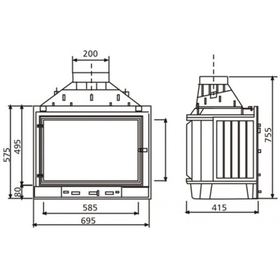 Каминная топка Cheminees Diffusion B 1,0 с шибером