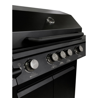 Газовый гриль B-Fire Bizon Premium 4 (2 столика + тележка 70 см.), черный