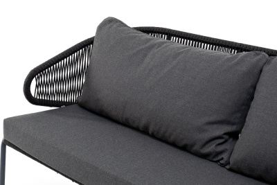 Диван 4SIS Милан 3-местный плетеный из роупа Цвет: темно-серый (RAL7024) муар, темно-серый Диван 4SIS Милан 3-местный плетеный из роупа Цвет: темно-серый (RAL7024) муар, темно-серый