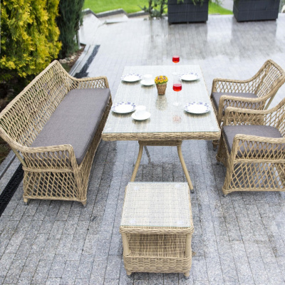 Обеденная группа 4SIS Катания F на 4 персоны Цвет: соломенный