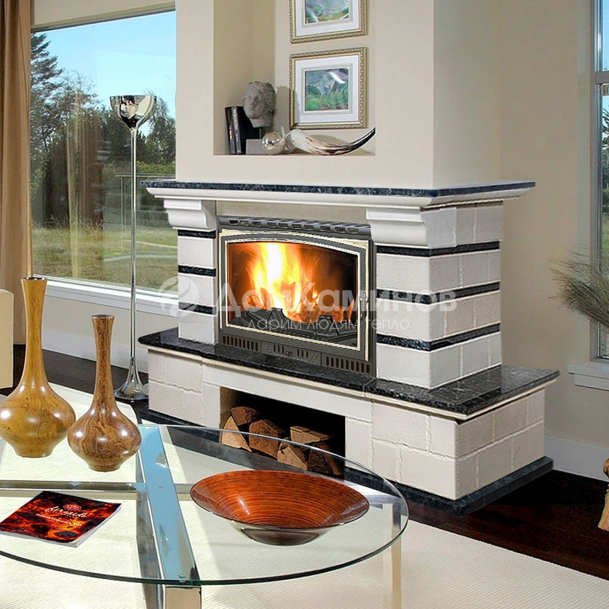 Закрытые камины для дома