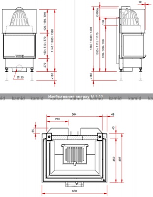 Каминная топка Schmid Ekko U 6745 h Каминная топка Schmid Ekko U 6745 h