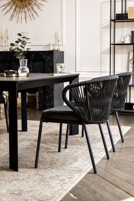 Обеденная группа 4SIS Венето 4-местная со стульями Милан Цвет: серый графит, темно-серый