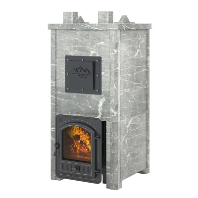 Печь Эверест "Легкий пар Профи" каменка из нерж. стали, Талькохлорит, S-50 мм диаметр дымохода: 115 мм