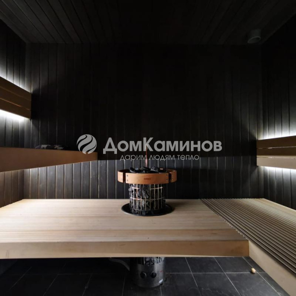 Отделка парной с электрокаменкой Harvia Cillindro
