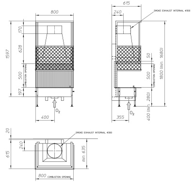 Топка Metalfire Universal MF 800-50 W 3S