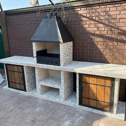 Барбекю из термобетона с мраморной крошкой