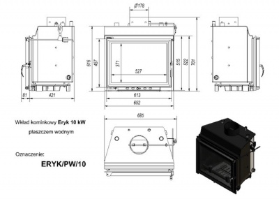 Каминная топка Kratki Eryk PW 10 W Каминная топка Kratki Eryk PW 10 W