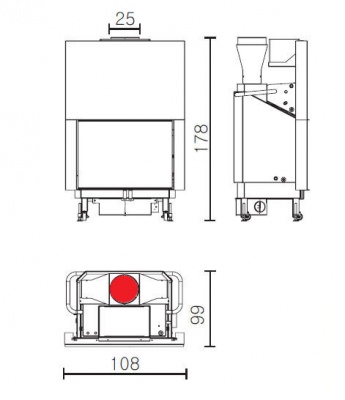 Каминная топка Edilkamin AquaMaxi 28 Kit Idro dx/sx
