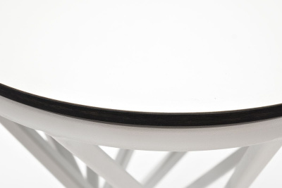 Журнальный стол 4SIS Сантьяго из HPL Ø40, каркас белый, столешница молочная Журнальный стол 4SIS Сантьяго из HPL Ø40, каркас белый, столешница молочная