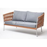 Диван 4SIS Диего 2-местный из роупа Цвет: светло-серый (RAL7035) шагрень, оранжевый меланж, светлый-серый