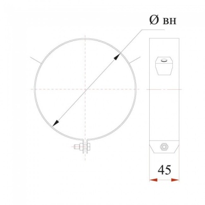 Хомут под растяжки Дымок 0.5 мм, d=300 мм
