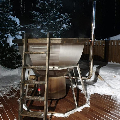 Банный чан 6 граней на подставке с печью