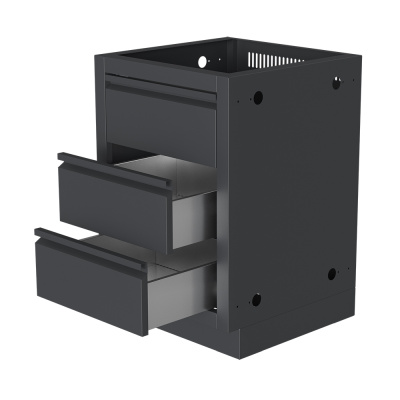 Тумба с двумя выдвижными ящиками и фальш-панелью 610 Черный