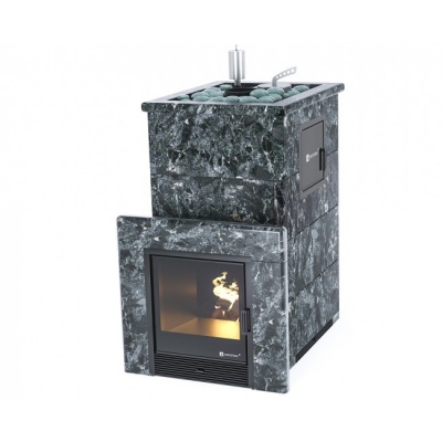 Печь для бани ИзиСтим Геленджик-М2 в кожухе из пироксенита с открытым верхом сталь AISI 430 Печь для бани ИзиСтим Геленджик-М2 в кожухе из пироксенита с открытым верхом сталь AISI 430