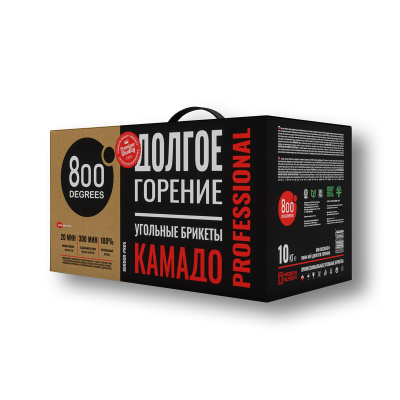 Угольные брикеты 800 DEGREES PROFESSIONAL, 10 КГ