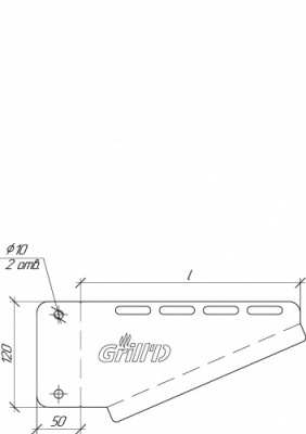 Кронштейн настенный Grill'D ЧС 2мм L-400 черный (порошковая краска)