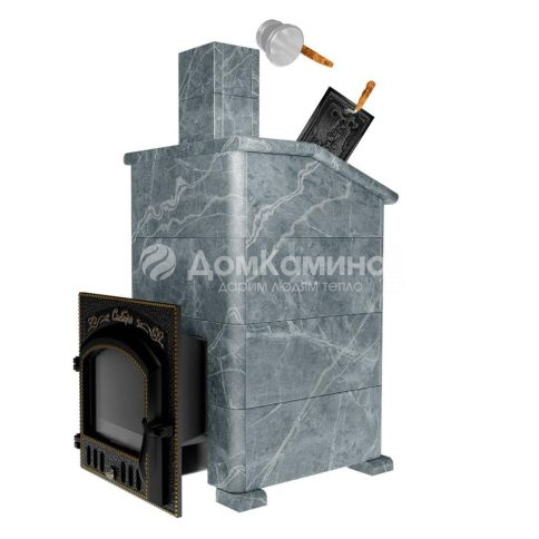 Премиальная банная печь НМК Сибирь-40 ЗК (дверка 545х545) в облицовке Президент