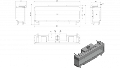 Топка газовая Kratki PRO LEO/L/200/G31/37MBAR (баллонный газ)
