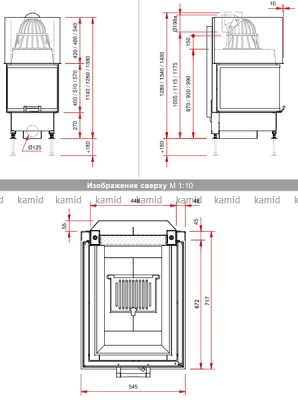 Каминная топка Schmid Ekko U 55(45)57 h Каминная топка Schmid Ekko U 55(45)57 h