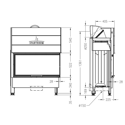 Каминная топка Spartherm Varia 2R 100h 4S