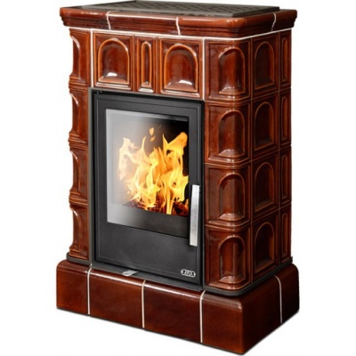 Печь-камин ABX BRITANIA KI, с кафельным цоколем, с допуском воздуха (коричневый)