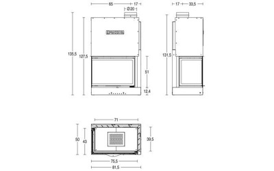 Каминная топка Piazzetta MA 285 SL DX Каминная топка Piazzetta MA 285 SL DX