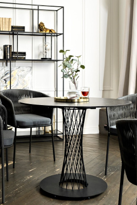 Обеденная группа 4SIS Диего 4-местная из роупа со стульями Бордо Цвет: серый гранит, серый