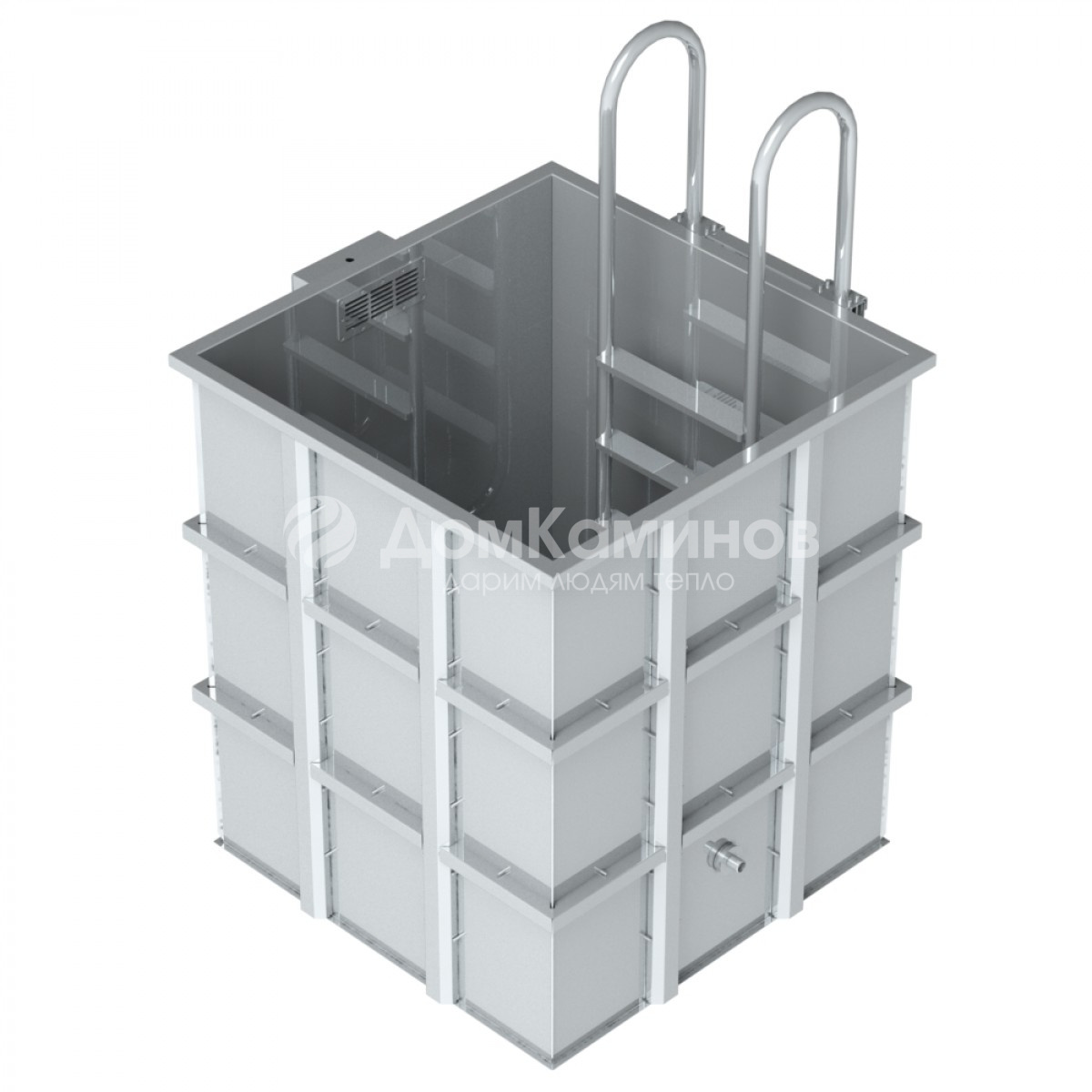 Купель из нержавеющей стали 1,2х1,2х1,8