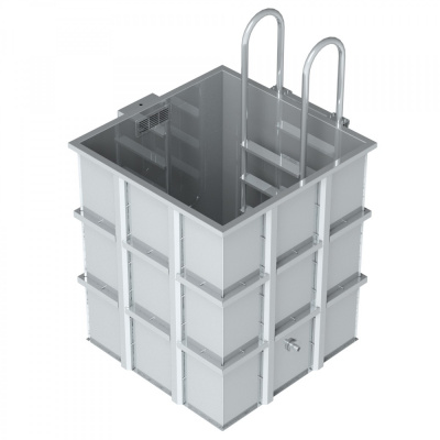 Купель из нержавеющей стали 1,3х1,3х1,5