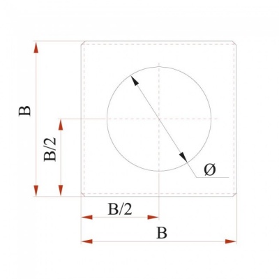 Фланец Дымок 0.5 мм (D+200)мм х (D+200)мм , d=300 мм