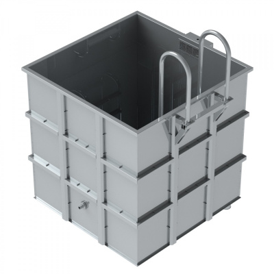 Купель из нержавеющей стали 1,4х1,4х1,8