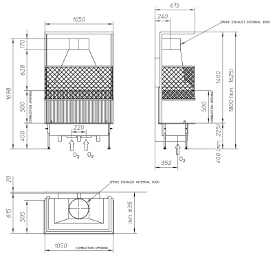 Топка Metalfire Universal MF 1050-50 W 3S