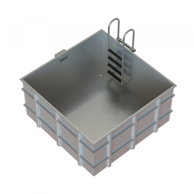 Купель из нержавеющей стали 2,4х2,4х1,2