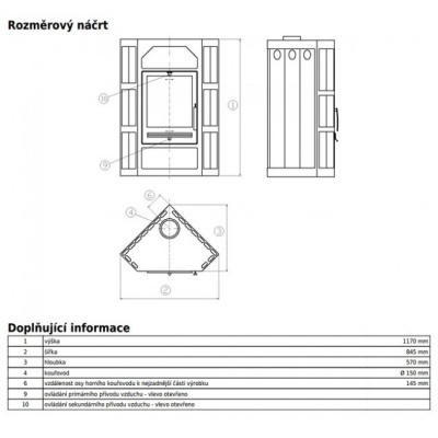 Печь-камин ABX Lahti угловой