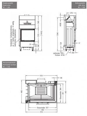 Каминная топка Spartherm Varia 2R 55h 4S 