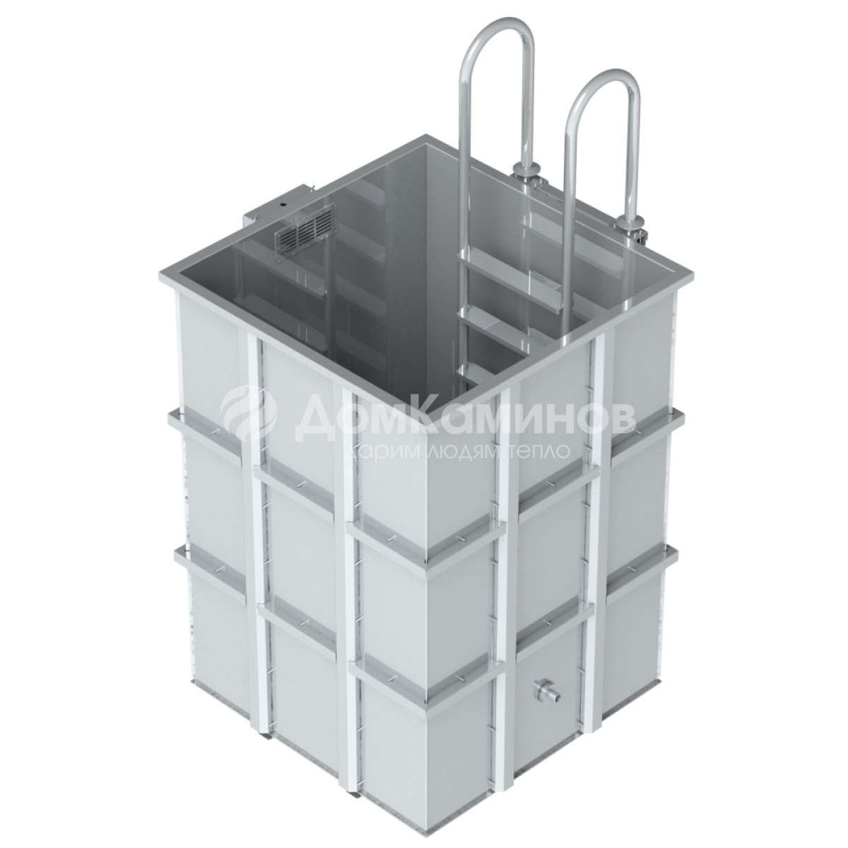 Купель из нержавеющей стали 1,3х1,3х1,8
