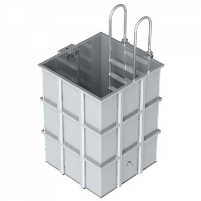 Купель из нержавеющей стали 1,3х1,3х1,8