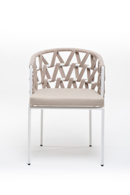 Стул 4SIS Диего из роупа Цвет: белый муар, бежевый