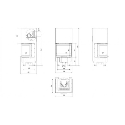 Каминная топка Kratki NBC 9 (гильотина)