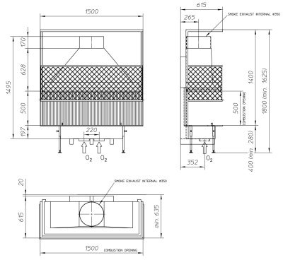 Топка Metalfire Universal MF 1500-50 W 3S