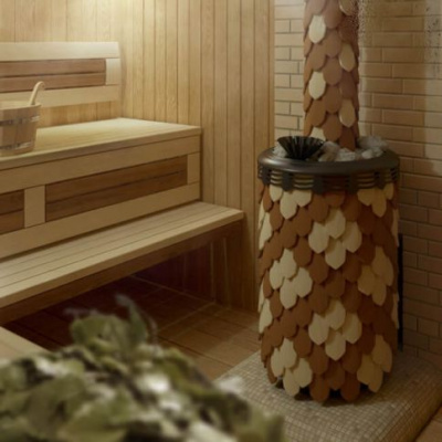 Банная печь ТМФ Альфа Панголина Лайт Inox ЧДБСЭ ЗК шамот- терракота